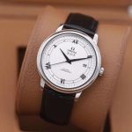 Omega De Ville 8215 Movement Sapphire Glass Leather Strap Watch